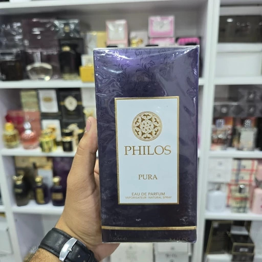 ادکلن ادو پرفیوم فیلوس پورا 100 میل (PHILOS PURA Eau De Parfum) بطری مخملی بنفش ماندگاری و پخش بو عالی