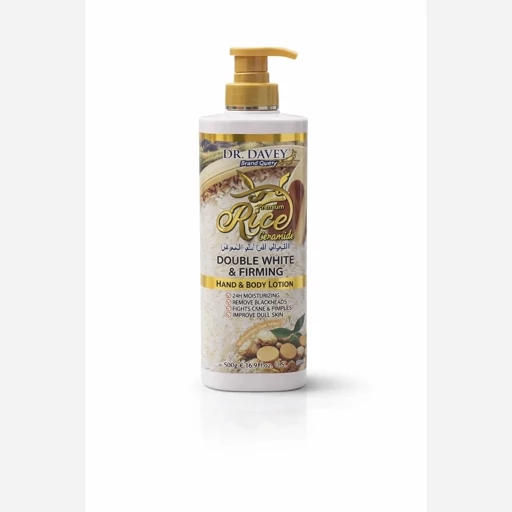 لوسیون برنج دکتر دیوی مرطوب کننده و آبرسان 24 ساعته و روشن کننده پوستهای خشک و مختلط مخصوص دست و بدن و صورت حجم 500 گرم
