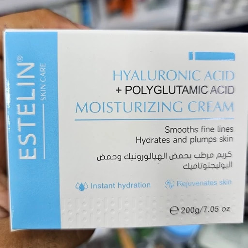 کرم آبرسان و مرطوب کنند استلین مدل هیالورونیک اسید و پلی گلوتامیک اسید مناسب انواع پوست وزن 200 گرم مرطوب کننده و آبرسان