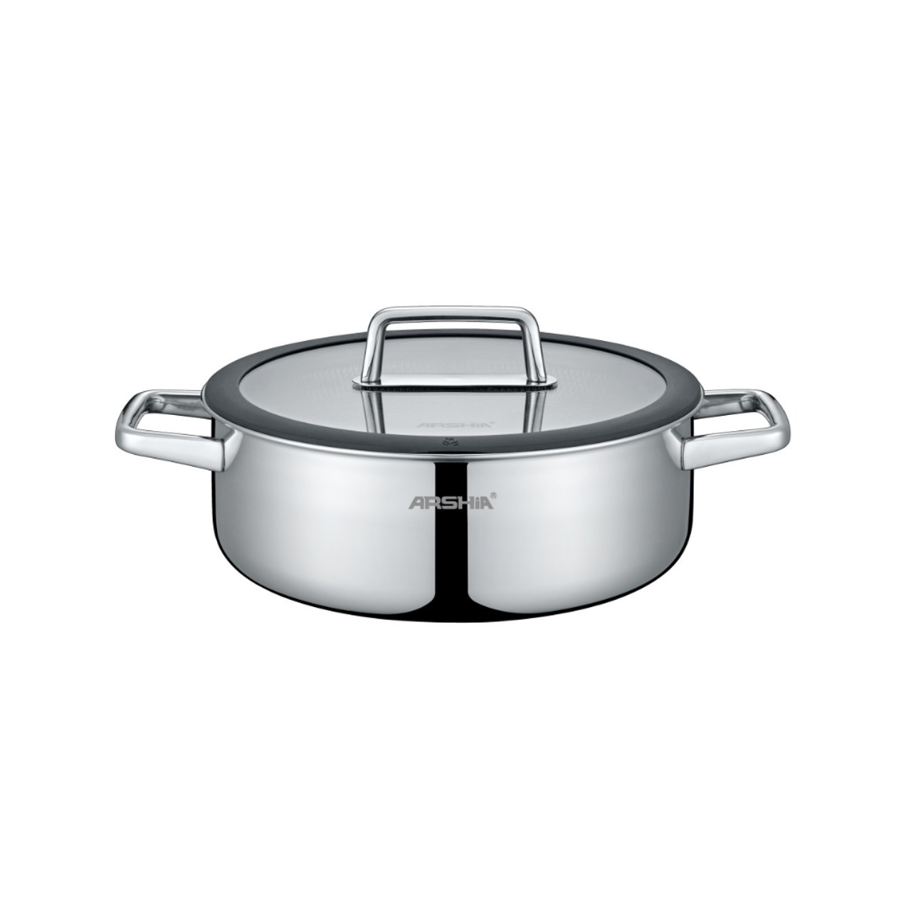 ماهیتابه دو دسته کف لیزری 28سانت عرشیا مدلSS050-3341