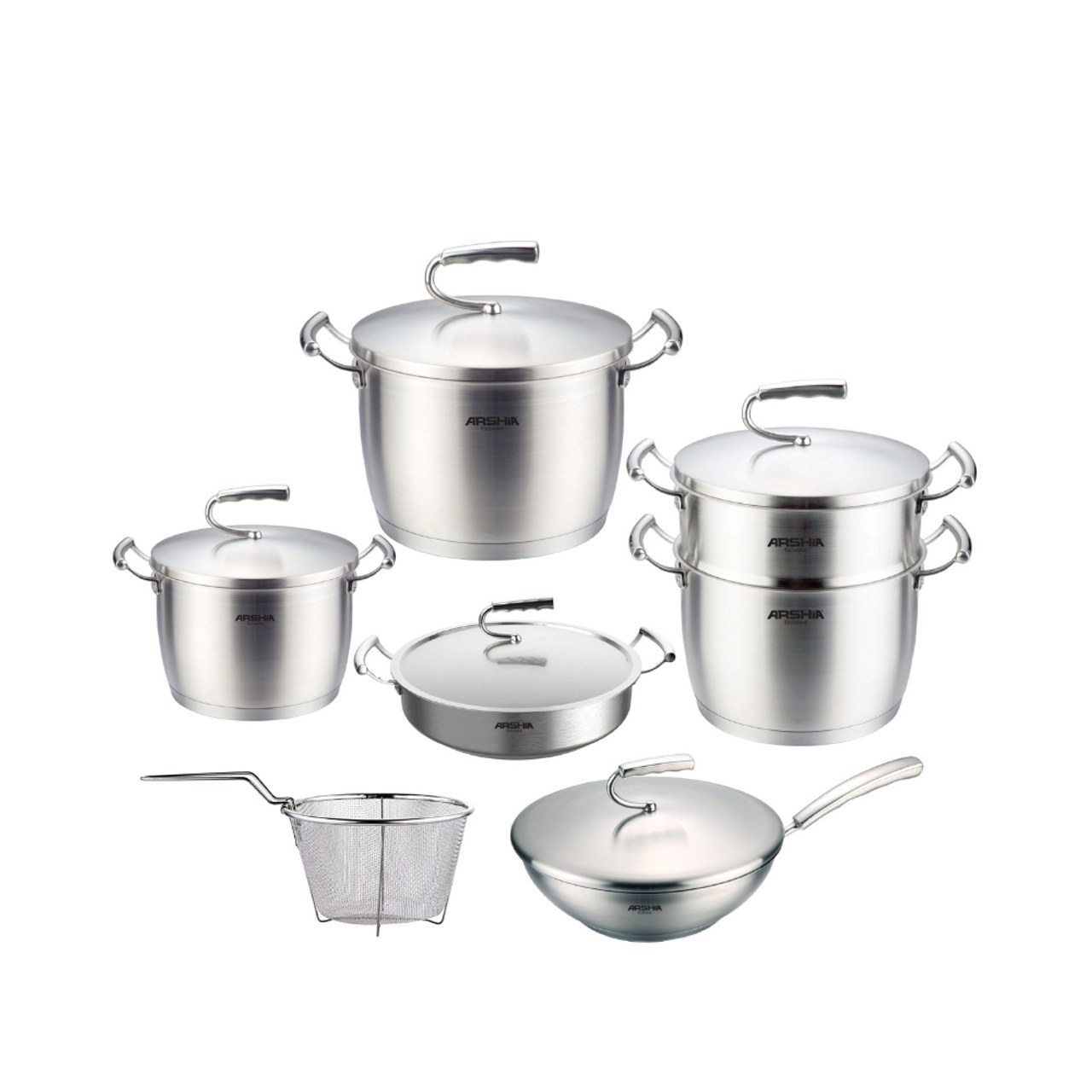 سرویس قابلمه استیل 12پارچه استیل عرشیا مدلSS612-3001