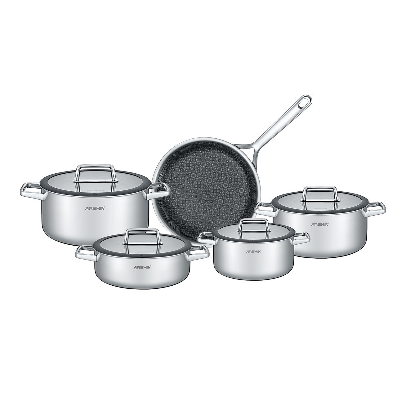 سرویس قابلمه کف لیزری 9تکه عرشیا مدلSS050-3543