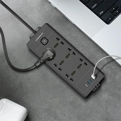 چندراهی برق پاورولوژی مدل PWCUQC034 ظرفیت 2500 وات با 6 پریز