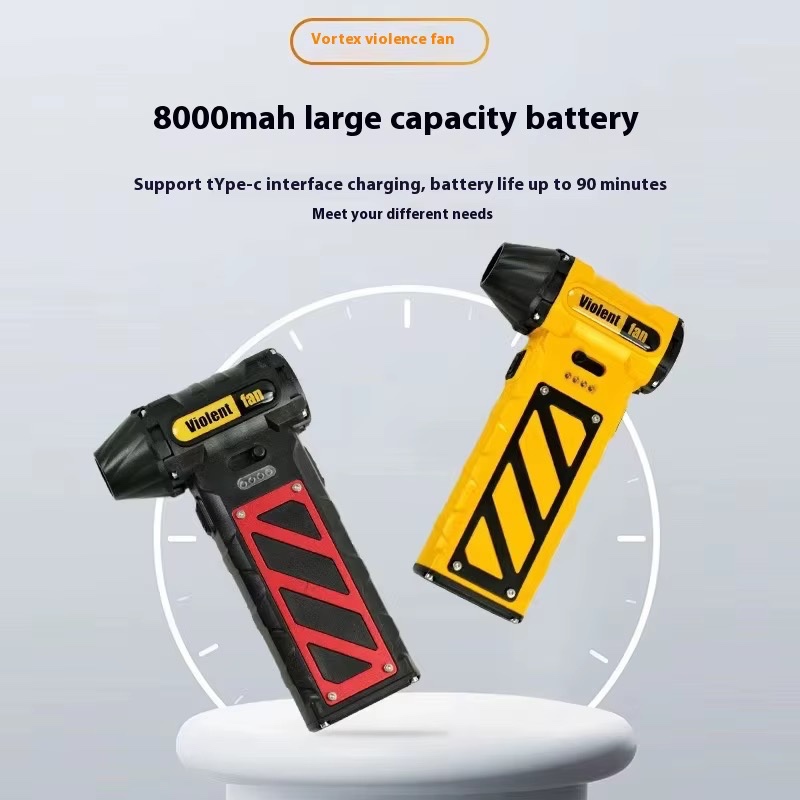 جارو شارژی و دمنده 2کاره Violent Fan F015-1 براشلس، باتری 8000mAh، شارژ تایپ C