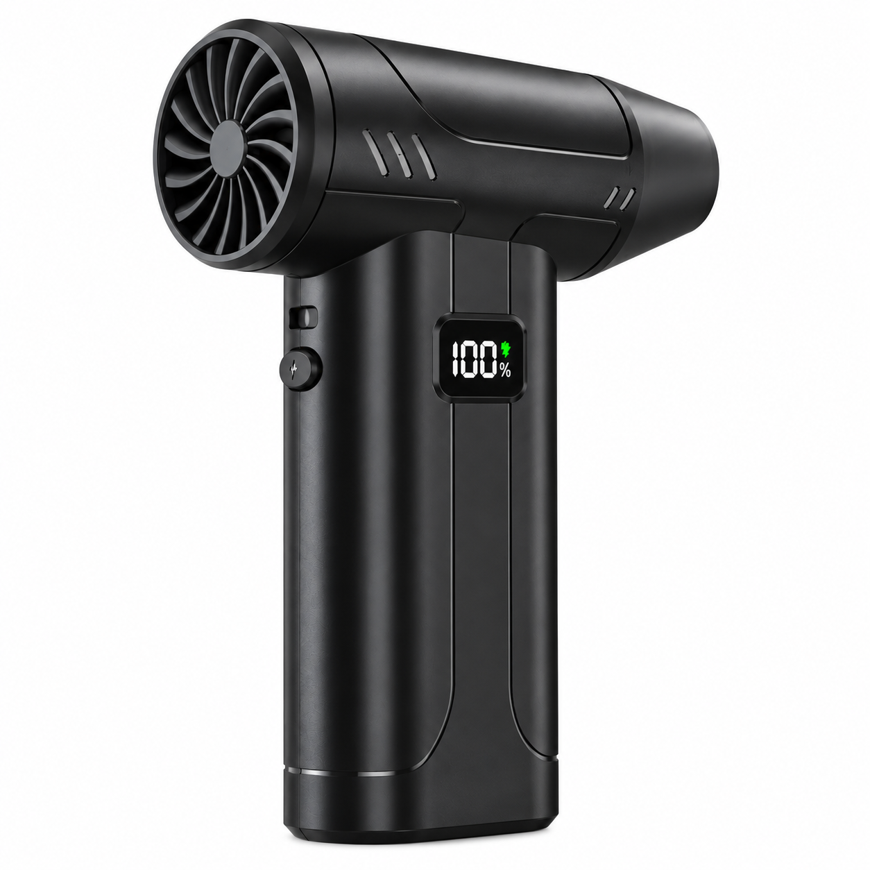 دمنده شارژی پرقدرت X9 Violent Fan جت فن قابل حمل با نمایشگر شارژ و چراغ LED، مناسب خودرو و نظافت