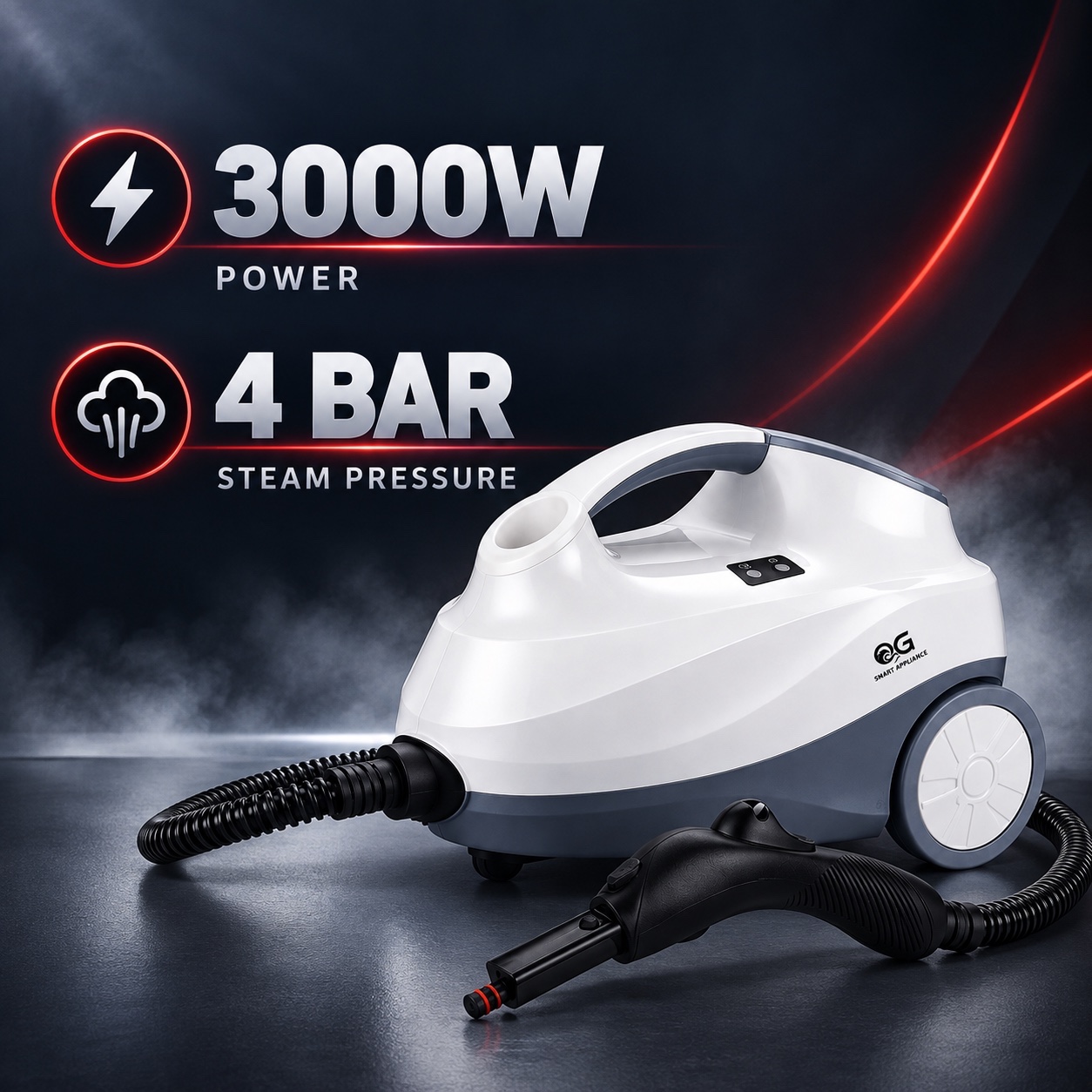بخارشوی 3000 وات OG مدل OG-1002SC فشار 4 بار، مخزن 2 لیتری و 14 سری کاربردی