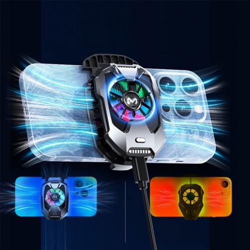 خنک کننده حرفه ای موبایل MEMO DLA8 ، فن 5500 دور + نمایشگر دما + نور RGB
