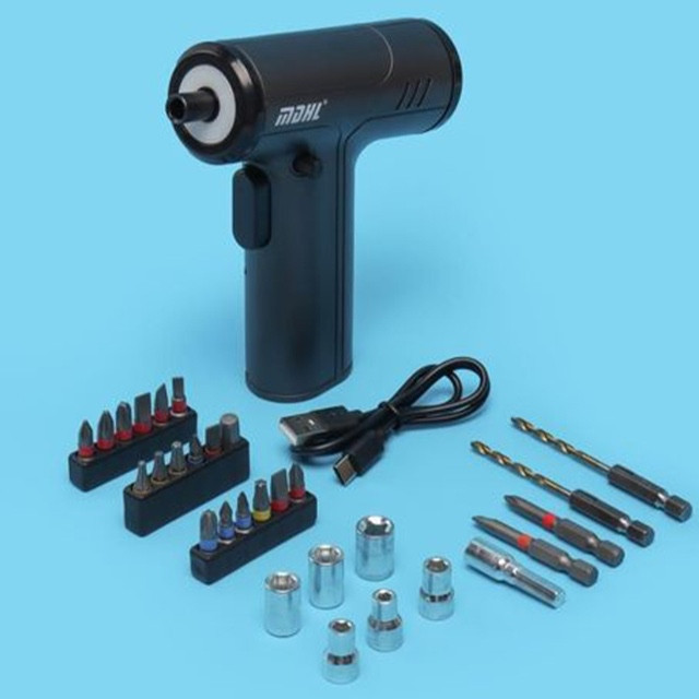 پیچ گوشتی برقی شارژی MDHL مدل MD-8728 ست کامل 29 تکه با باتری 2000 میلیآمپرساعت و شارژ Type-C
