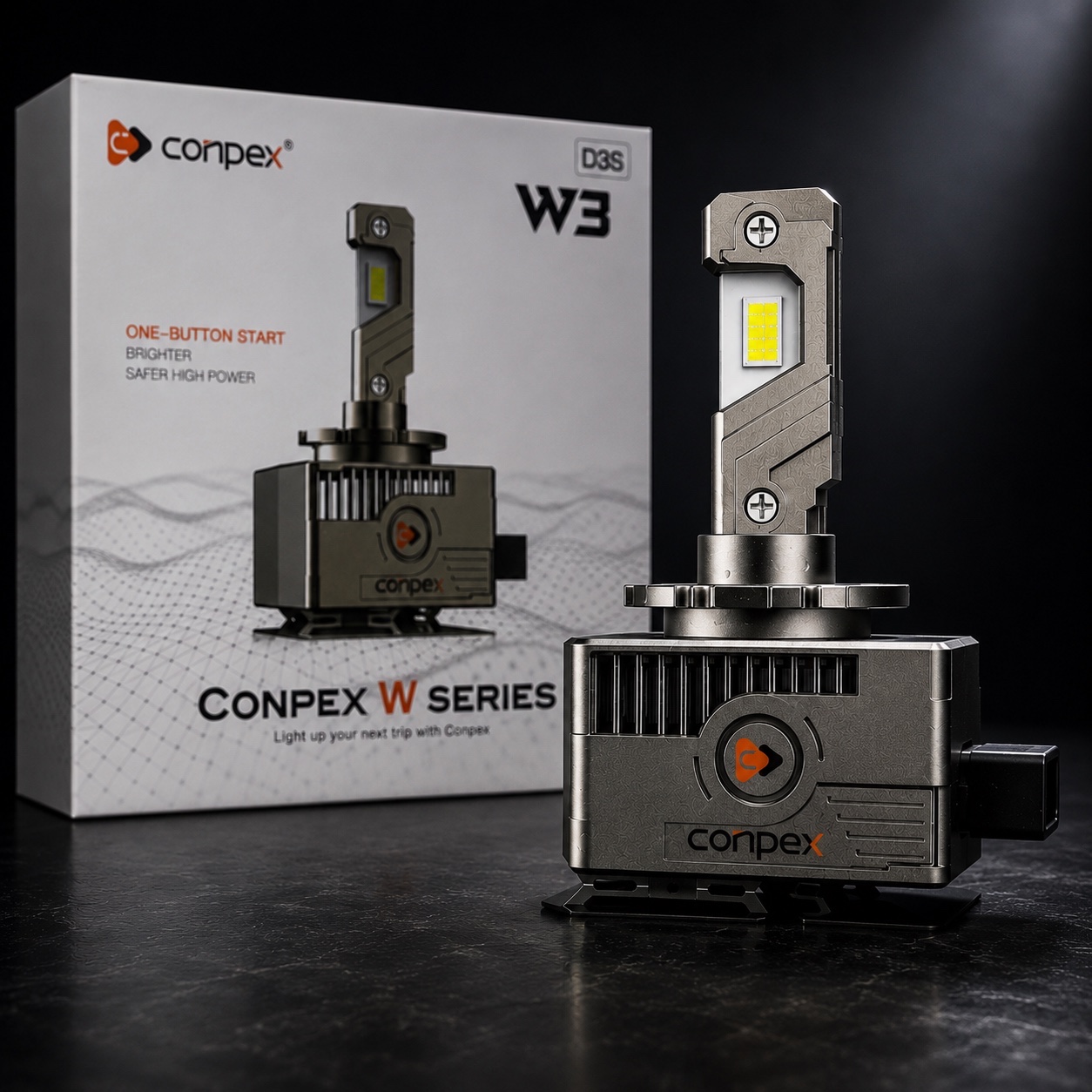 هدلایت کانپکس CONPEX W3 D3S نور سفید 6000K، توان 110W و 11000LM