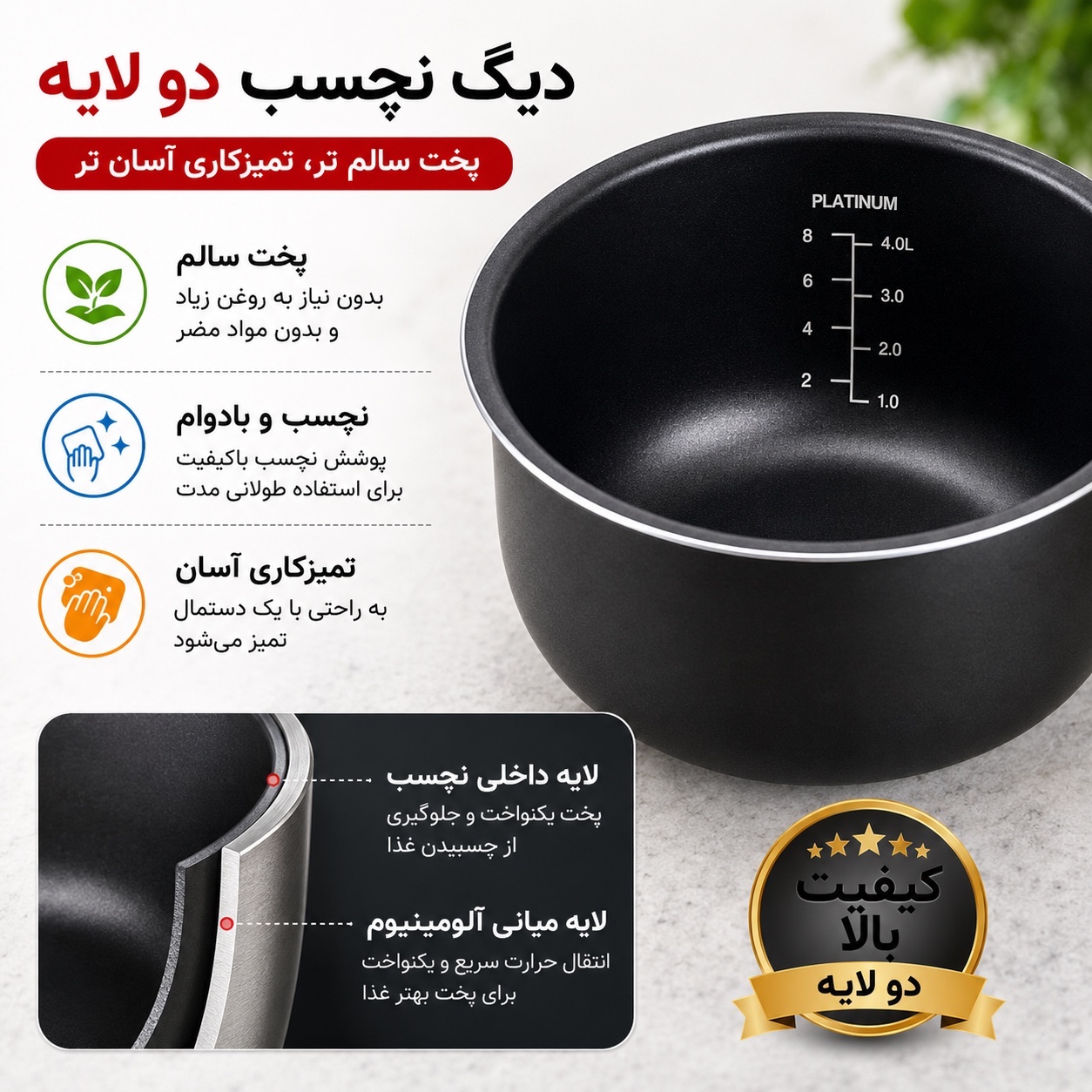 زودپز برقی و مولتی کوکر یونیک 8 لیتری 24 برنامه پخت هوشمند