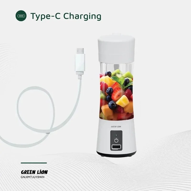 شیکر مخلوطکن شارژی گرین لاین Juice Mate موتور 45 وات، 18000 دور، ظرفیت 380 میلیلیتر، شارژ Type-C