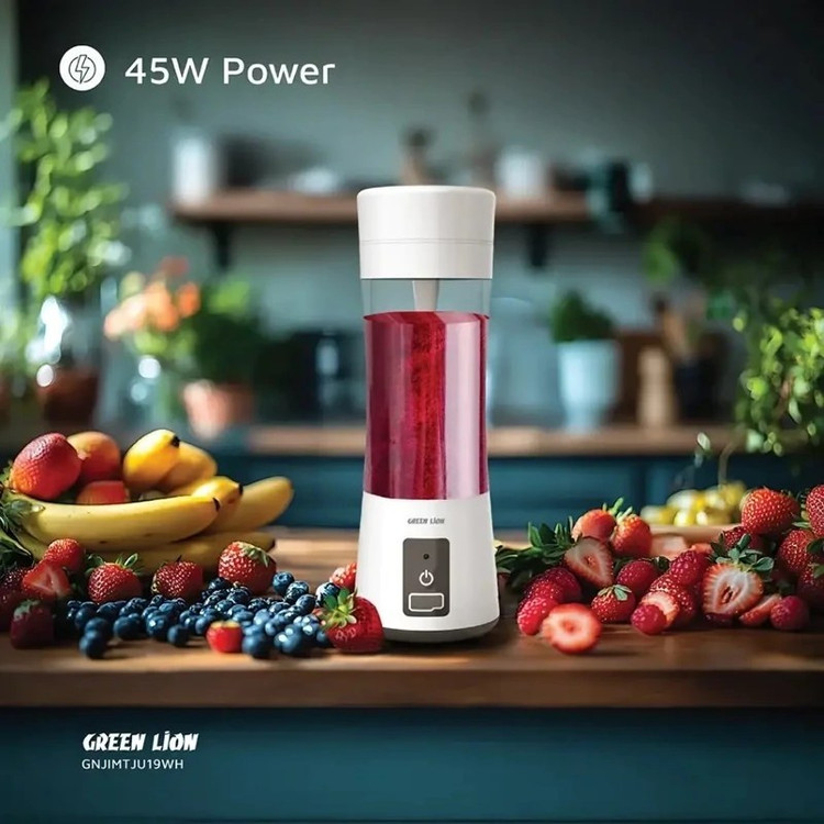 شیکر مخلوطکن شارژی گرین لاین Juice Mate موتور 45 وات، 18000 دور، ظرفیت 380 میلیلیتر، شارژ Type-C