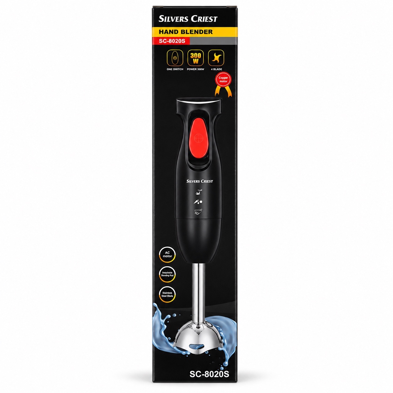 گوشتکوب برقی سیلور کرست تیغه استیل 304 دو کلید عملکرد