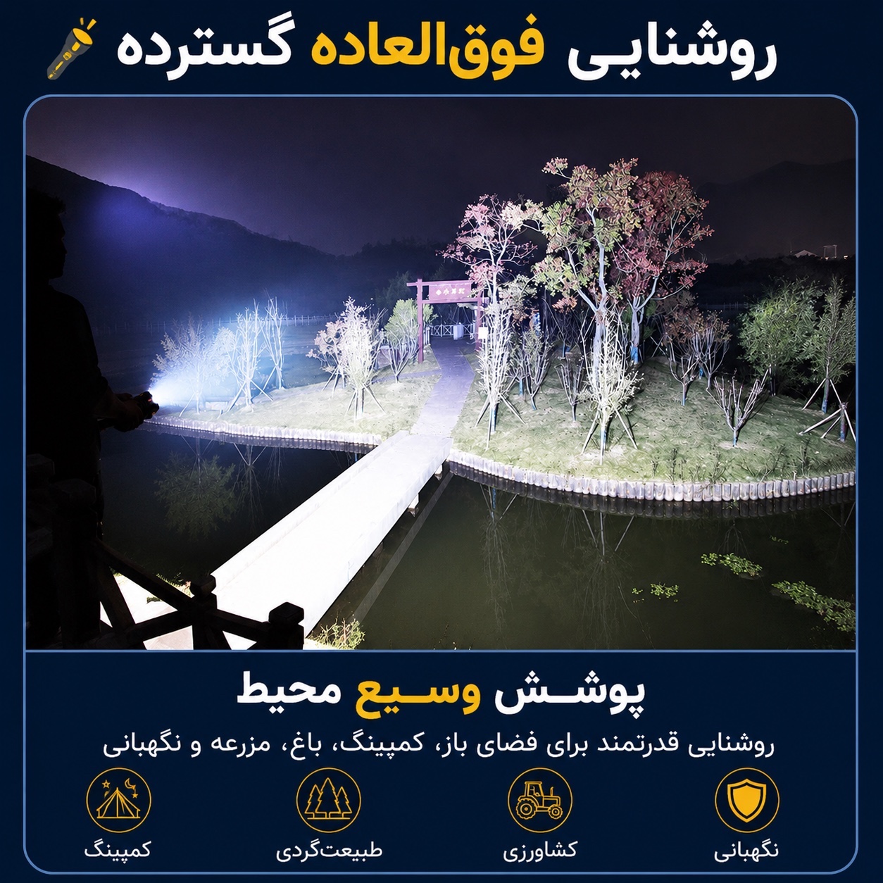 چراغ قوه حرفه ای زومدار SMALL SUN ZY-T283 شارژی برد 520 متر پاوربانک ضدآب