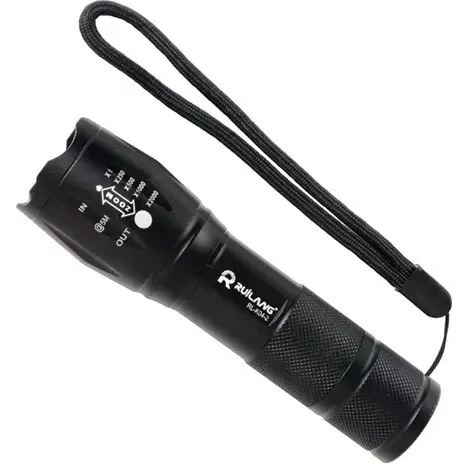 چراغ قوه آر ال مدل K04-2 دو لامپه XPE با نور UV و زوم