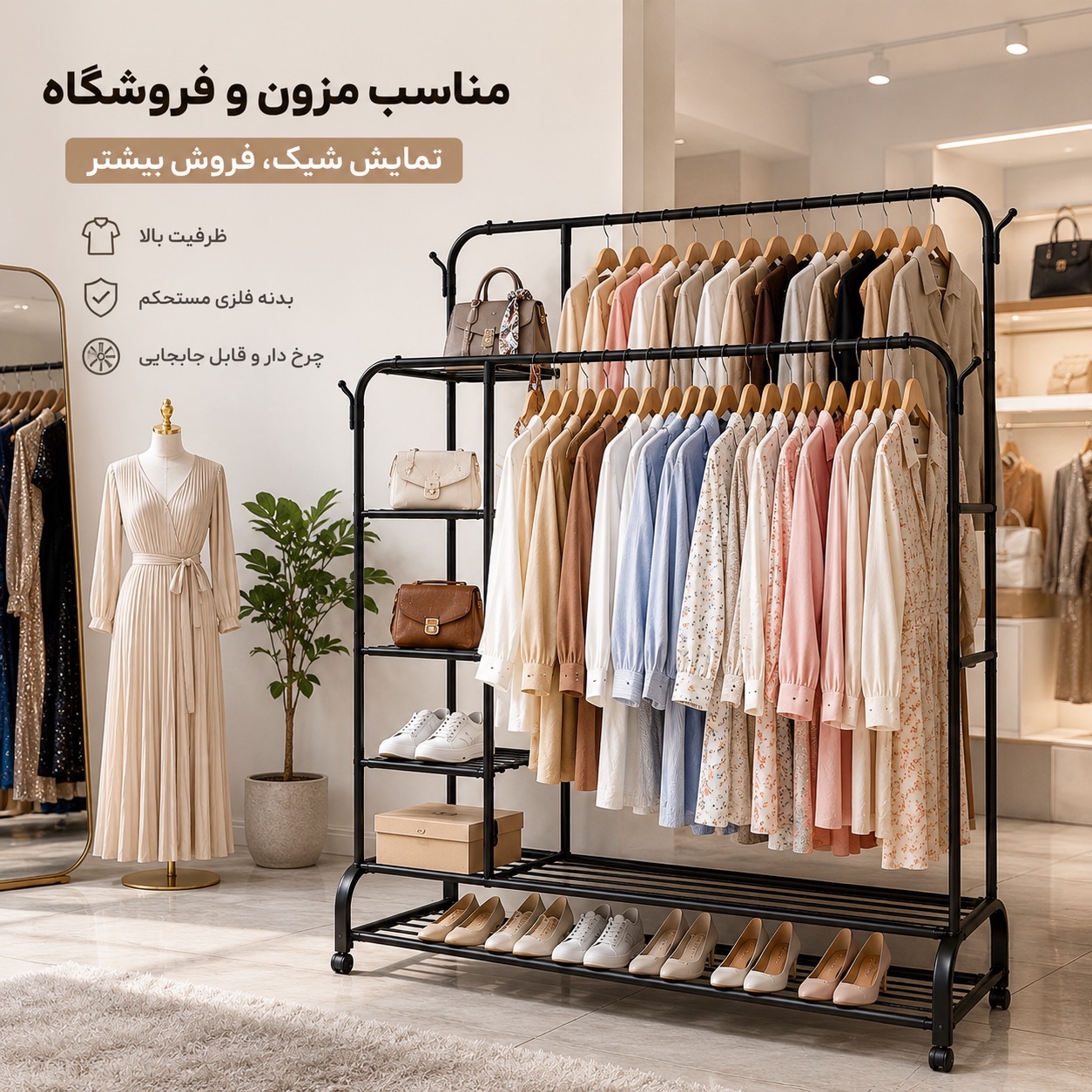 رگال 88 دوبل قفسه دار چرخدار