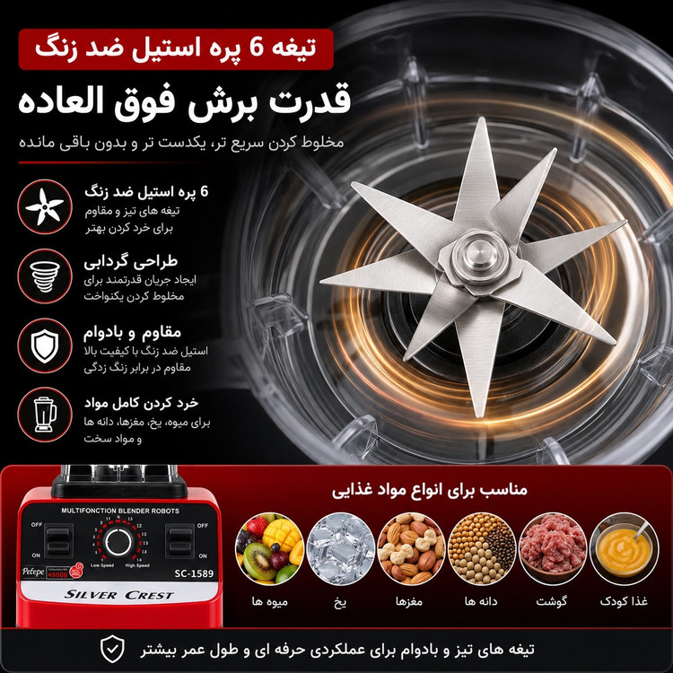 مخلوط کن و آسیاب سیلور کرست دو کاره