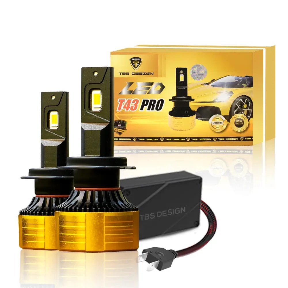 هدلایت آفتابی T43 PRO پایه H4 توبیز با گارانتی نور نچرال 4300 کلوین