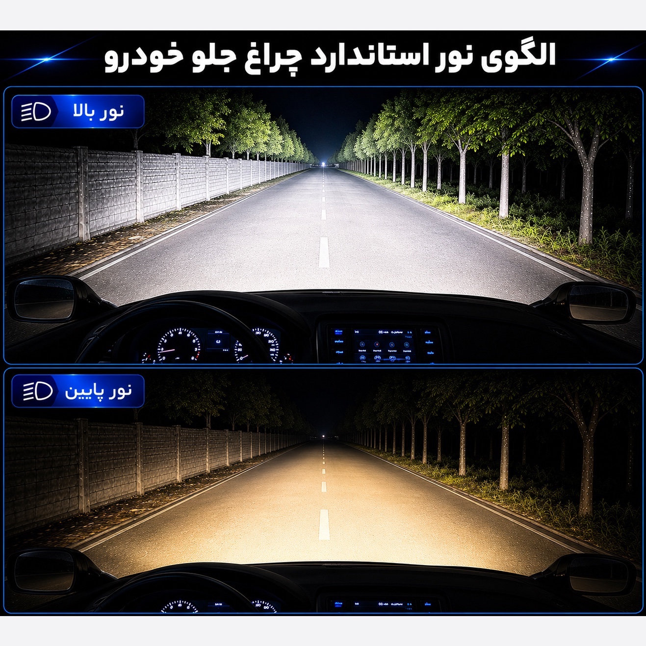 هدلایت کانپکس دو رنگ 3S PRO پایه H4 با گارانتی