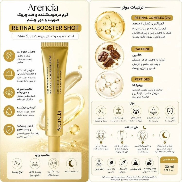 مرطوبکننده صورت و دور چشم آرنسیا RETINAL