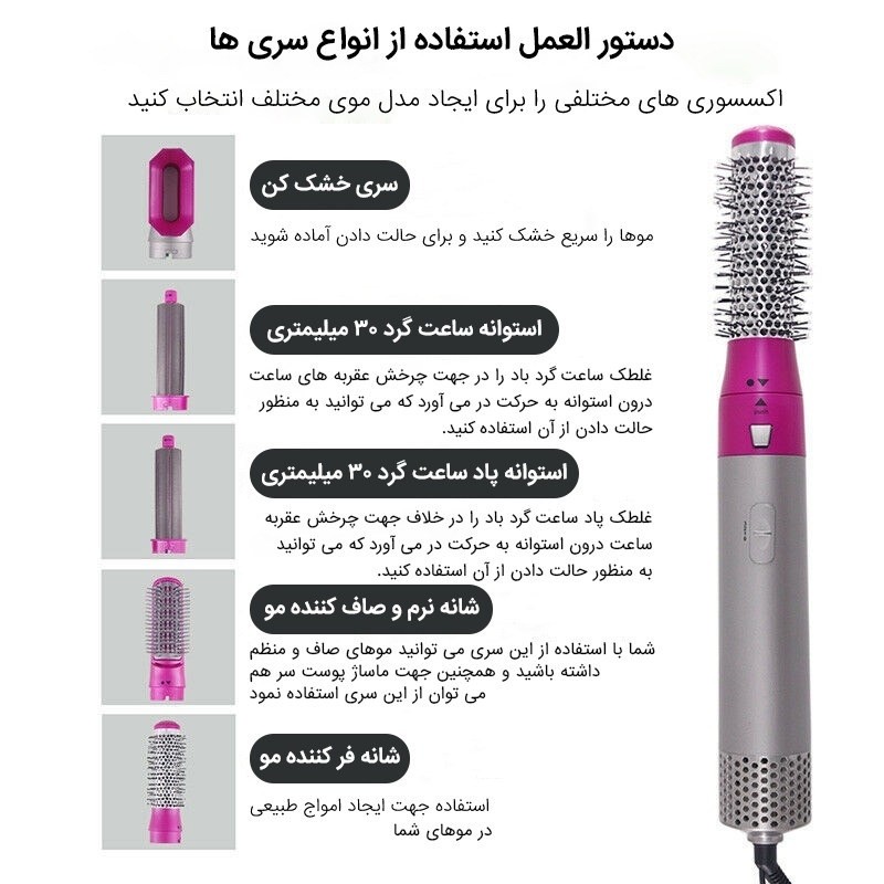 سشوار برس دار پنج کاره 5+1