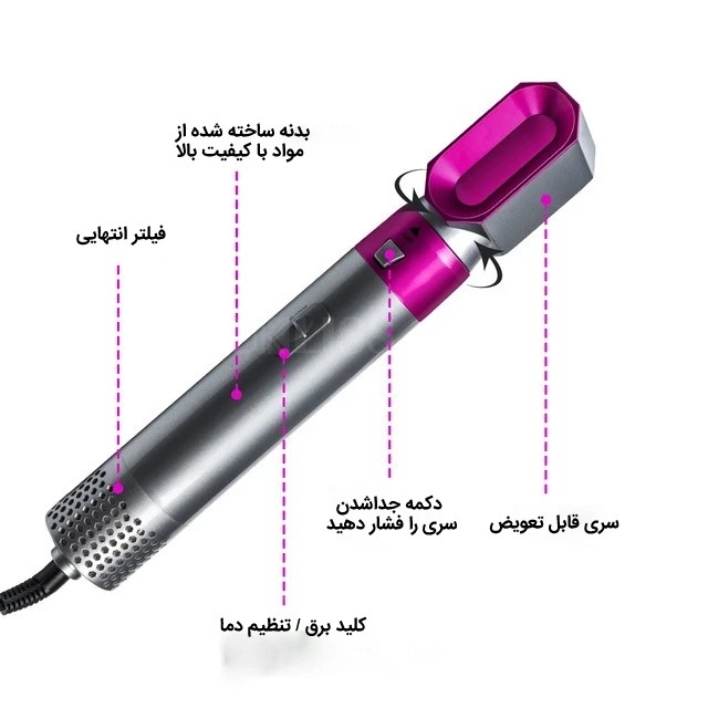 سشوار برس دار پنج کاره 5+1